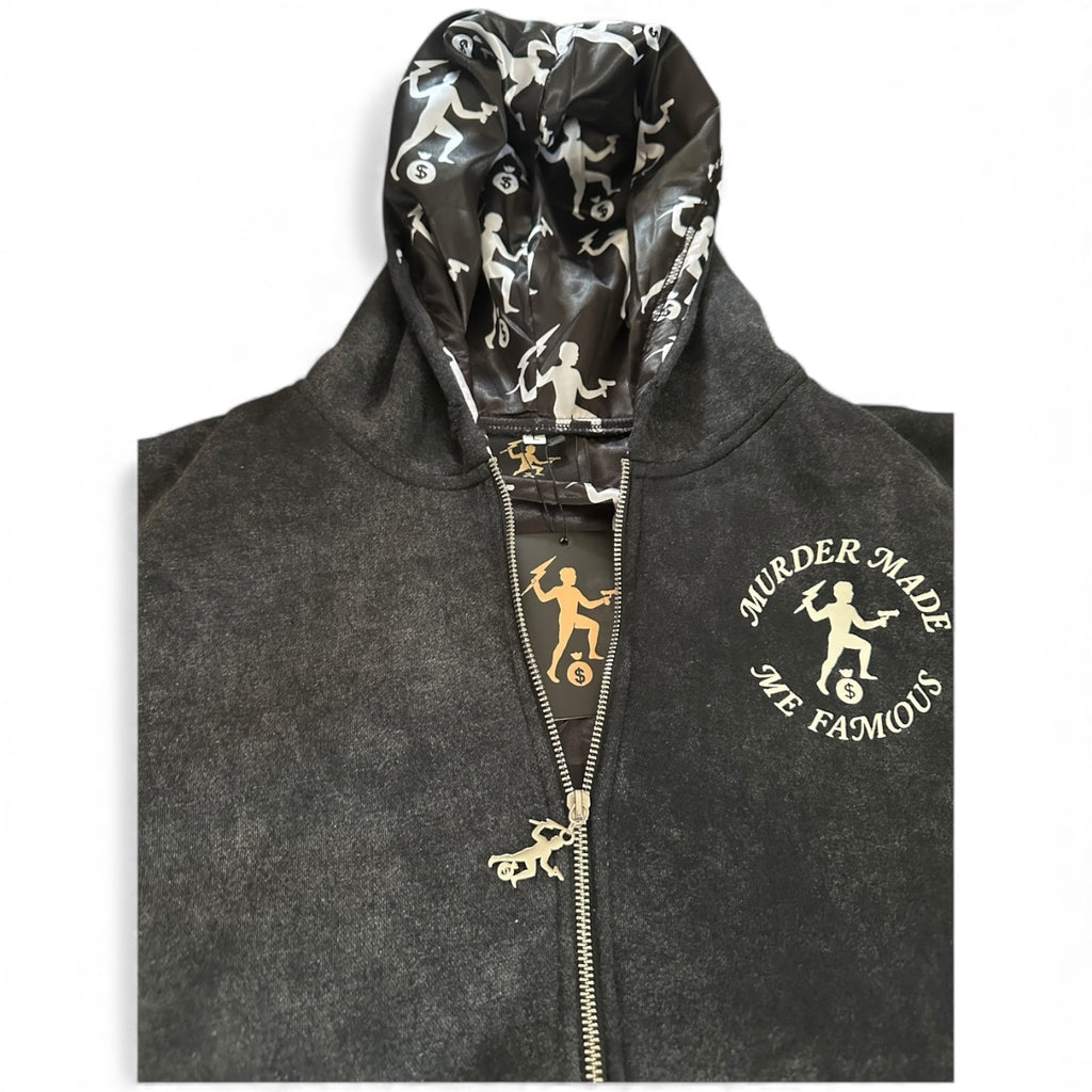 “The Classic” acid wash zip up hoodie